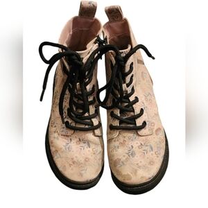 Art Class Zoe Floral Side Zip Lace-up Pink Boots  - Sz. 1